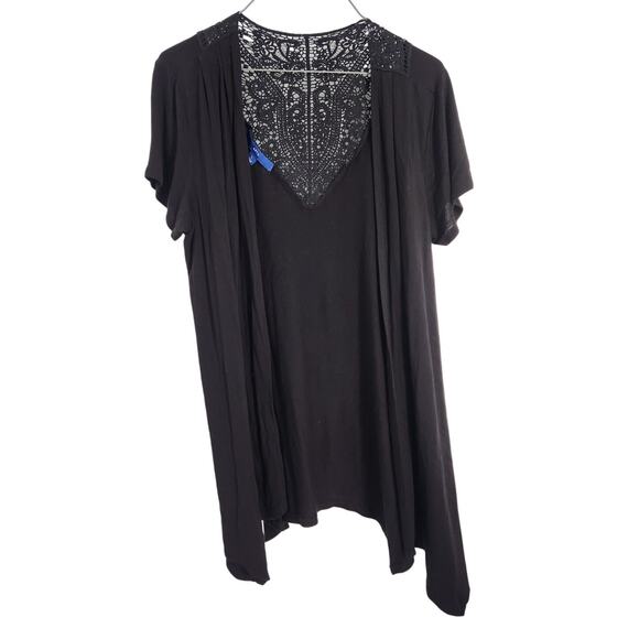 Apt 9 Black Layered Short Sleeve Top - Women's Size Large - Picture 1 of 4